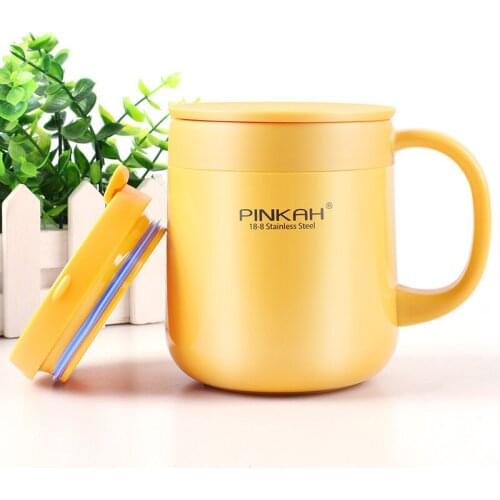 340 And 460ml Stainless Steel Vacuum Cups Are Suitable For Coffee And Tea, Office Vacuum Cups With Lid And Handle