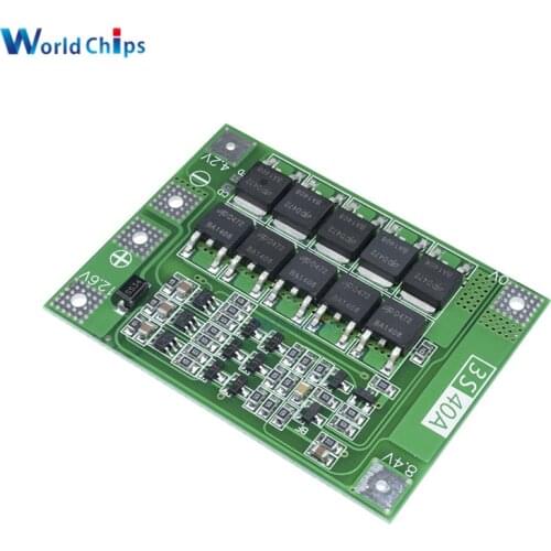 3S 40A 11.1V 12.6V 18650 Lithium Battery Charger Protection Board PCB BMS for Drill 40A Current Lipo Cell Module Enhance Version