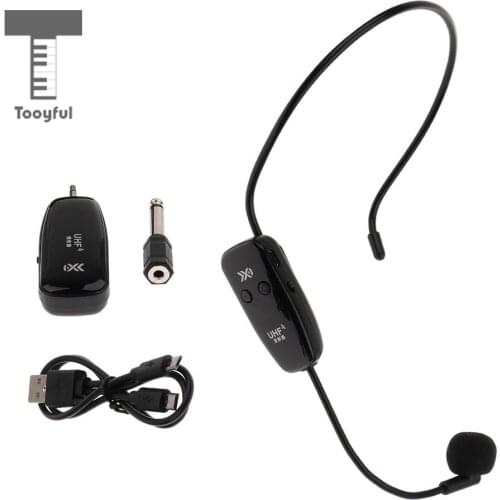 1 Set Wireless Headset Headworn 2.4G Microphone Mic Black for Speech Outdoor