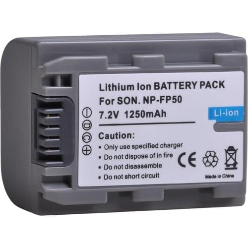 AsperX 1Pcs 1250mAh NP-FP50 NP FP50 Camera Battery for Sony DCR-DVD103 DVD105 DCR-HC3 HC16 HC40 DCR-SR30 SR40 SR100