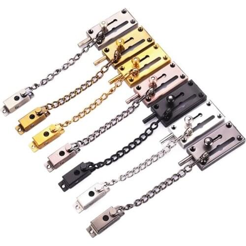 1PCS Stainless Steel Security Door Chain Lock Anti-theft Slide Bolts for Hotel Living room Bedroom Door Latch Furniture Hardware
