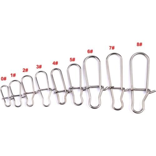 100 PCS Stainless Steel Fishing Connector Pin Bearing Rolling Swivel Snap Pins Fishing Tackle Accessories