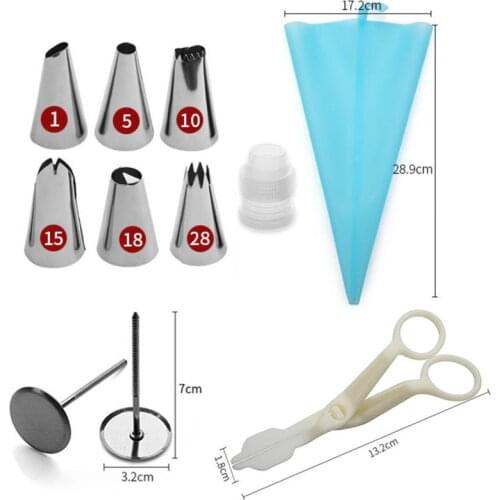 12Pcs/Box Silicone Pastry Bag Icing Piping Nozzles Cream Scissor Rose Lifter Transfer Baking Tips Cake Decorating Tools