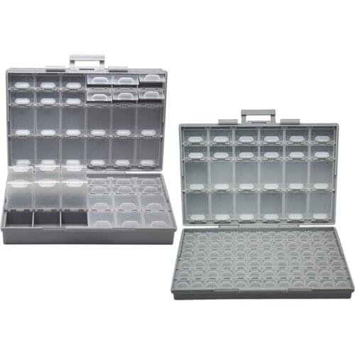 2PCS AideTek Electronics smd Storage Cases Organizers SMD SMT resistor capacitor enclosure plastics toolbox BOXALL96+BOXALL48