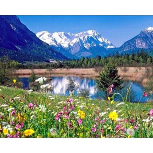 2018 hot sale diamond painting for full cube diamond embroidery A beautiful mountain hobbies and diamond mosaic for Christmas