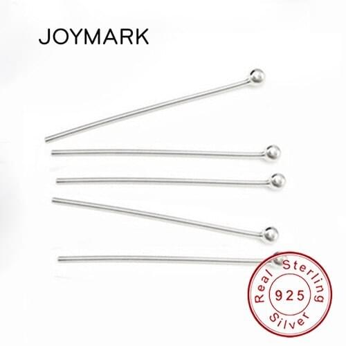30pcs/lot 5 Sizes 4 Colors 100% Real 925 Sterling Silver Ball Head Pins Needles Fine Quality Jewelry Findings SPA-BP1.5x0.5x25mm