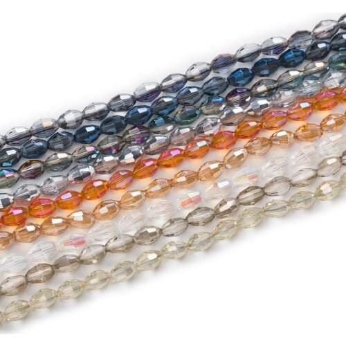 50 Piece AB Color Olive Cut Faceted Crystal Glass Spacer Beads Fit Necklace Bracelet Making For Women DIY Jewelry Making 6-11mm