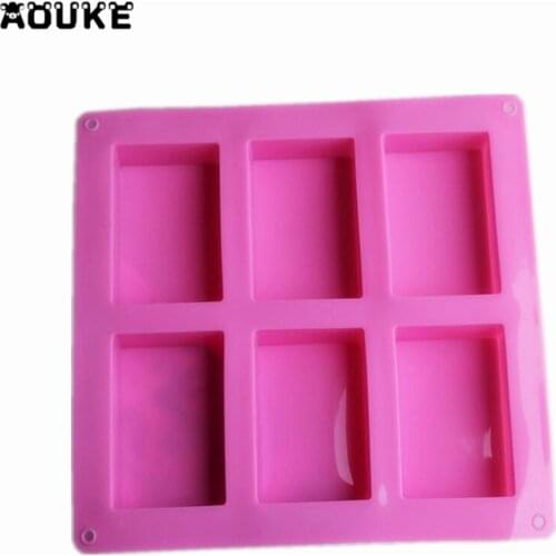 Aouke 3D Square Chocolate Silicone Mold DIY Cake Baking Jewelry 3D Handmade Soap Mold Square Bread Pastry Cake Silicone Mold