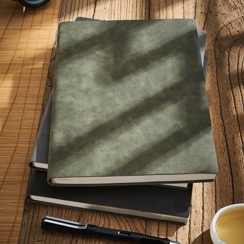 A4 B5 Large Business Diary Leather Soft Copy Office Notebook Agenda Journal Line Pages Thicken Sheepskin Notepad 260 Sheets