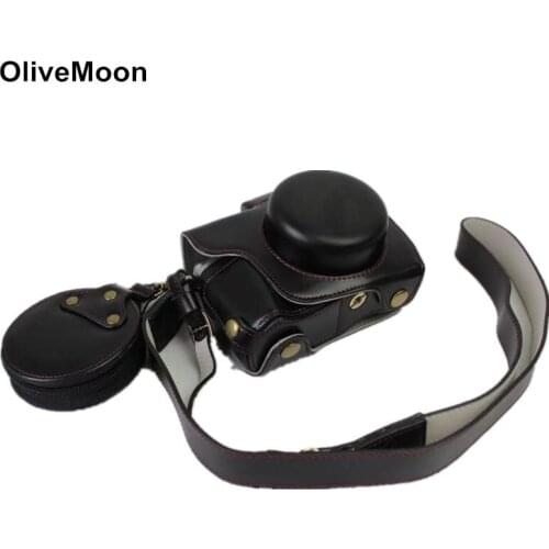 Camera PU Leather Case Cover For Olympus E-M10III EM10III 14-42mm Lens With Storage Bag Bottom Opening Case
