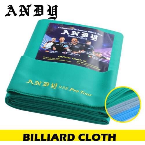 ANDY 988 Billiard Pool Table Cloth for 80% Wool 20% Nylon High Quality Professional Billiard Accessories for Tournament