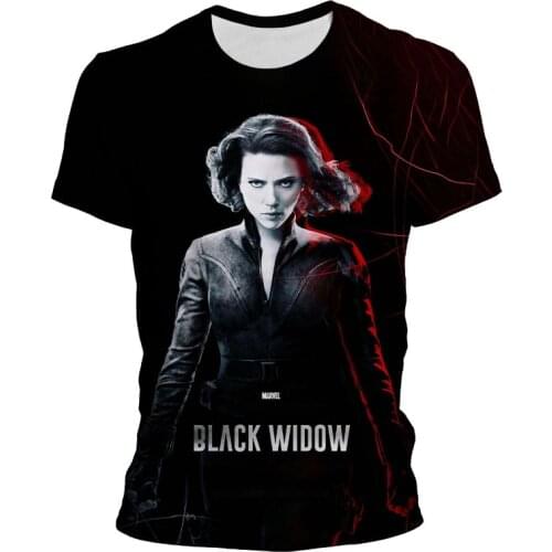 Marvel Movie Super Hero Black Widow T Shirt Mens Women Kawaii Avengers Natasha Graphic Tees Harajuku Unisex Tops T-shirt Female