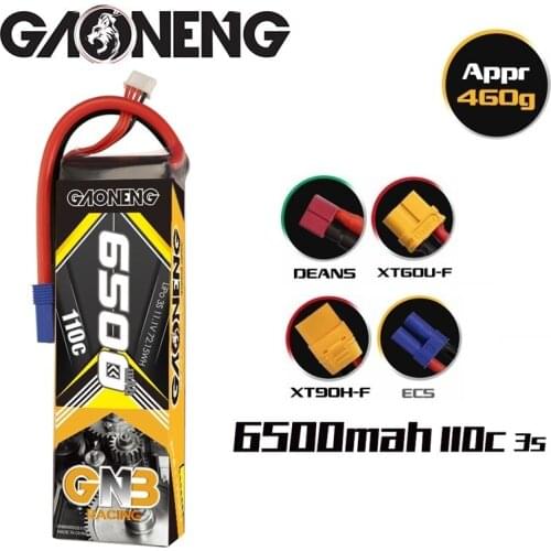 GAONENG GNB 11.1V 6500mAh 110C/220C For RC Car Racing Spare Parts With Shell Upgrade LiHV 3S Rechargeable Battery