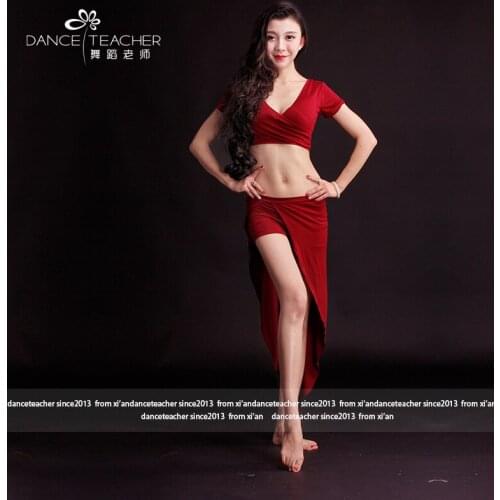 New woman Bellydance Costume Set Dancer Practice Clothing Top+Skirt suits for bellydance wear 009