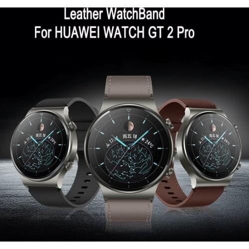 22mm Leather Band For Huawei Watch GT 2 Pro ECG 2e Strap For SAMSUNG Galaxy Watch 46mm Galaxy Watch 3 45mm WatchBand Accessories