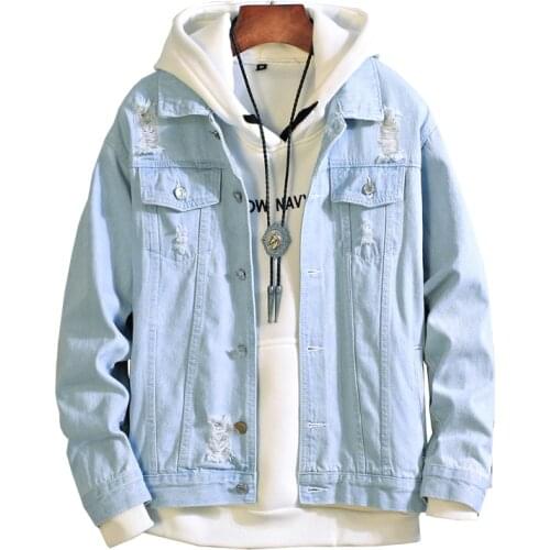 New men jeans jacket mens Bomber Jackets Men hip hop Man Vintage Denim Jacket coat Streetwear Chaqueta Hombre S XL XXL