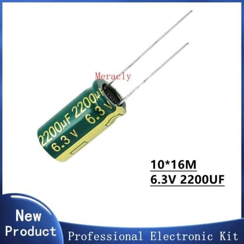 6.3V 2200UF 20% High frequency and low impedance in-line aluminum electrolytic capacitors long life Brand new authentic