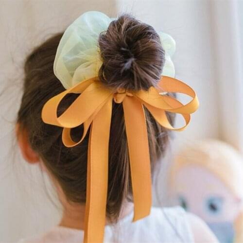 Cute Bowknot Hair Rope Baby Girl Headbands Hair Ribbons Ponytail Holder Girls Bows Elastic Hair Band Hair Children Hair Ties