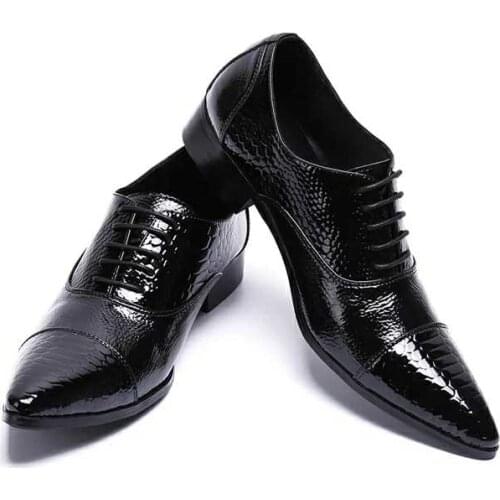 Chaussures Hommes Mens Fashion Shoes Flat Heels Black Quality Leather Pointed Toe Oxford Shoes For Men Slip On Dress Formal Prom