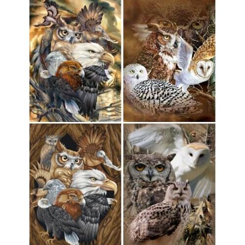 5D DIY Diamond Painting Eagle Rhinestone Cross Stitch Beaded Picture Kit Full Diamond Embroidery Mosaic Home Decoration Gifts