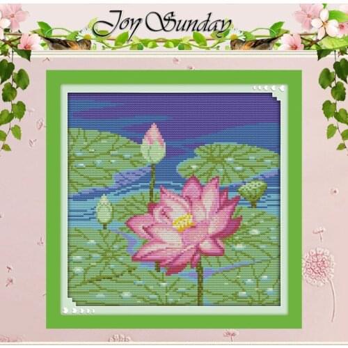 Lotus (2) Patterns Counted Cross Stitch 11CT 14CT Cross Stitch Set Wholesale Flower Cross-stitch Kit Embroidery Needlework