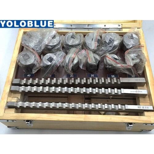 21pcs Keyway Broach Tool Set 10mm 12mm 14mm Broaches 32-50 Bushings Shims HSS Cutting Tools for CNC Machine