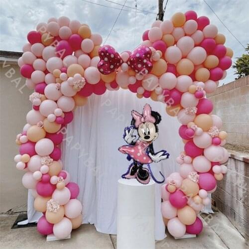 Disney Arch Garland Kits Pink Minnie Mouse Latex Balloons Kids Gifts Birthday Party Wedding Decor Baloon Baby Shower Globos