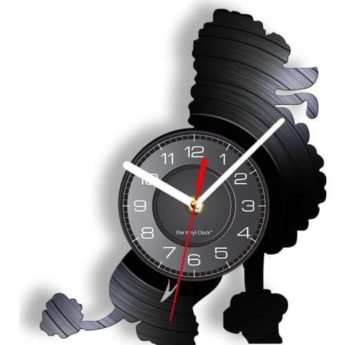 Toy Poodle Shadow Art Vinyl Record Wall Clock Pudel Dong Breed Pet Shop Art Decor Standard Poodle Caniche Puppy Silent Watch