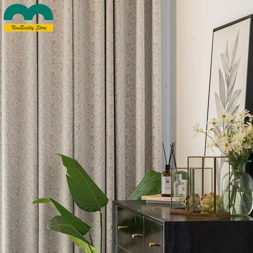 2021 New Beige Lace Curtains for Living Room Bedroom Windows Drapes European Modern Elegant Noble Printing Shade Blackout