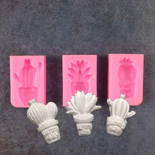 New Sunny Day Pineapple Cactus Aloe Potted Shape Silicon Fondant Mold DIY Baking Decoration Mold A1661