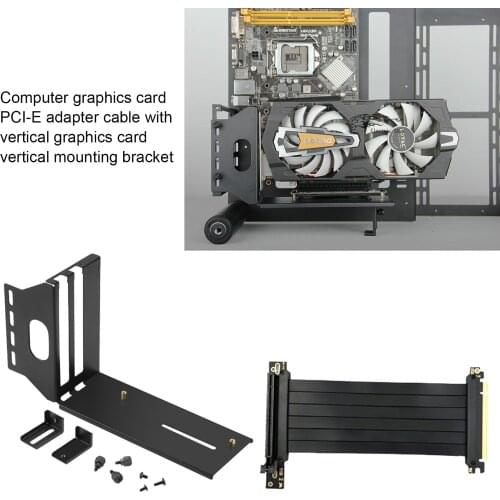 New Universal Graphics Card Vertical GPU Mounting Bracket Kit With 7 Pcs Open PCI-E Slots Cable Adapter Tool-free Assembly Hot
