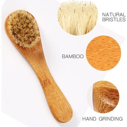 Face Cleansing Brush Bamboo Facial Cleansing Massage Care Brush Facial Cleanser Mini Beauty Skin Care Brush Drop Ship