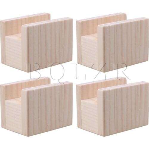 BQLZR 10x7x8.5cm Nature Color Wood Table Desk Bed Riser Lift Furniture Lifter Storage for 4cm Groove Feet Up to 5cm Lift