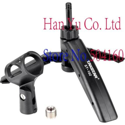 Adjustable Desk Tripod Handheld Microphone Stand Mic clip Tabletop Ultimate Support ( foldable )