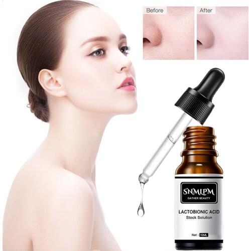 SNMLPM Zero Pore Face Serum Lactobionic Acid Stock Solution Skin Care Minimize Pores Anti-Aging Wrinkle Essence MoisturizeTSLM2