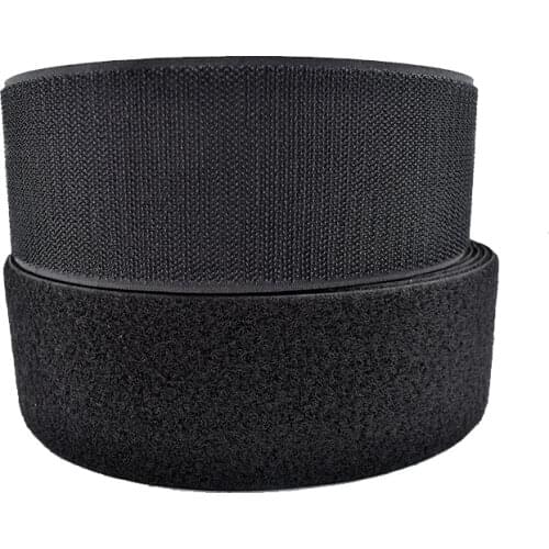 200mm Black Nylon With Hook And Loop Velcros Tape No Glue Sew On Sticker Strap Clothing Tactical Vest Backpack Equipment 1M/Pair