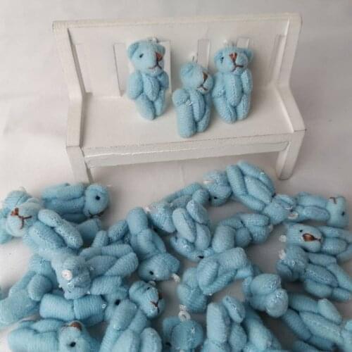100PCS/LOT 3.5cm Mini Teddy Bear Stuffed Plush Toys Small Bear Stuffed Toys pelucia Pendant Kids Birthday Gift Decor DJX001