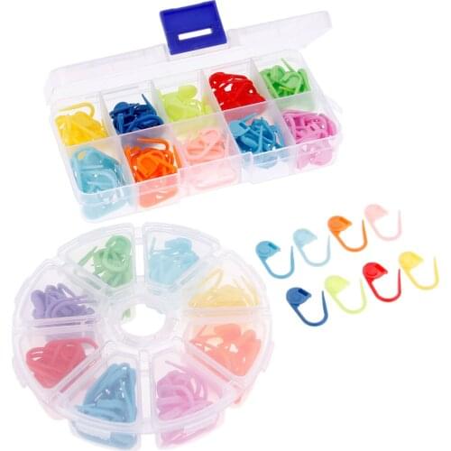 120/104pcs Mix Colors Knitting Tools Crochet Needle Hook Crochet Locking Stitch Plastic Markers w/Case Knitting Accessories Tool