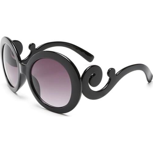 2021 Vintage round Sunglasses Women Luxury Brand minimal Women baroque Sun Glasses Black Fashion Gradient Female Glasses Oculos