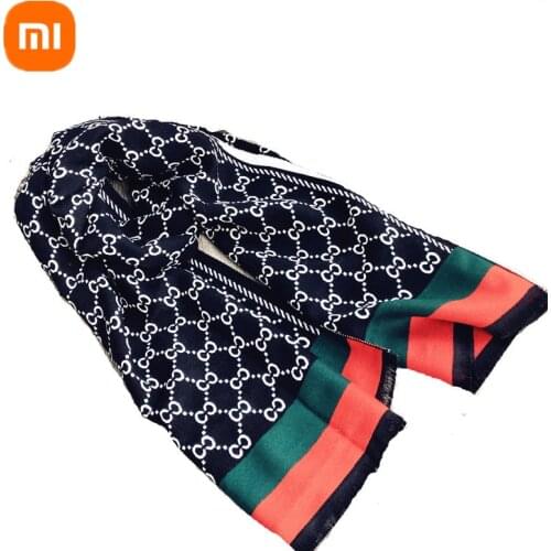 2021 xiaomi mijia classic CC letter imitation cashmere scarf womens 180cm*70cm thick warm double-sided shawl all-match winter