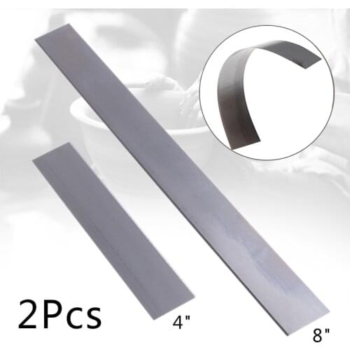 2pcs 4"/8" DIY Pottery Flexible Stainless Steel Tissue Clay Cutters Blades for Art Sculpting Slicer Polymer Clay Cutting Tools