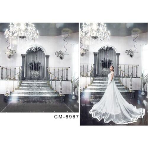 300*600CM (10*20ft) Backdrops Wedding Studio Background Wedding Background European architecture Crystal chandeliers for Studio