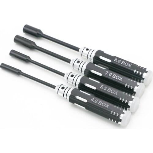Rc Tool 4 Pcs Metal 4.0 5.5 7.0 8.0 Mm Hex Screwdriver Tools Nut Key Socket Screw Driver Wrench Set For Rc helicopter toys
