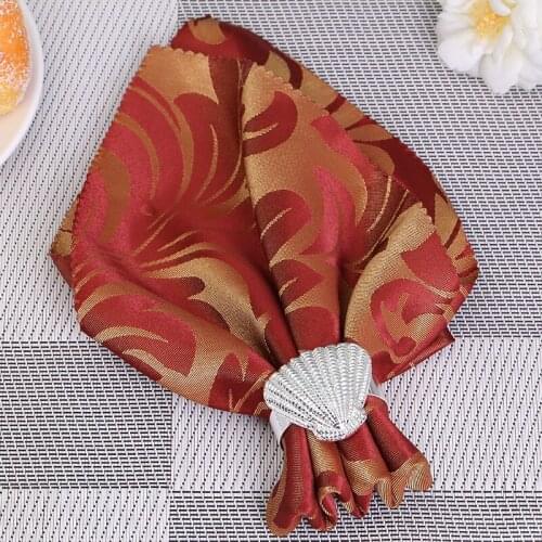 4PCS/Metal Ocean Series Shell Napkin Ring Table Decoration Decoration Used for Family Gathering and Western Food occasions