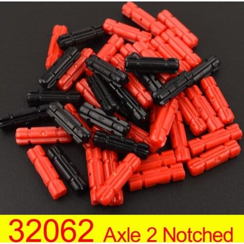 50PCS 32062 high-tech cross shaft 1x2 axle Notched Building Block Bricks Accessories Compatible Assembly Parts MOC Education Toy