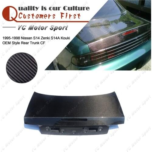 Car Accessories Carbon Fiber OEM Style Trunk with Brake Light Hole Fit For 1995-1998 S14 Zenki S14A Kouki Rear Trunk Bootlid