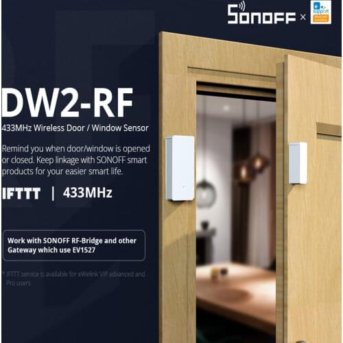 Itead SONOFF DW2 RF 433Mhz Wireless Door Window Sensor Notification Alerts Smart Scene Home Security Works with Sonoff RF Bridge
