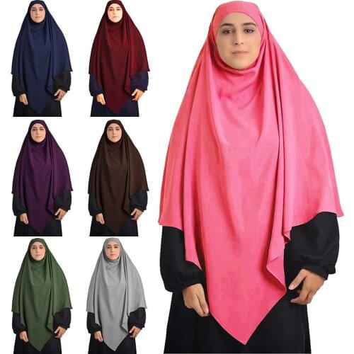 One Piece Formal Muslim Prayer Garment Hooded Hijab Women Niqab Khimar Islamic Clothing Dubai Turkey Namaz Burka Worship Service