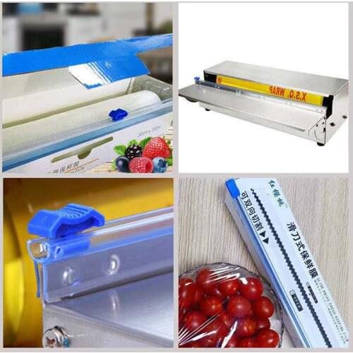 Home Plastic Wrap Dispensers And Foil Film Cutter Food Cling Film Cutter Plastic Wrap Dispenser With Cutting