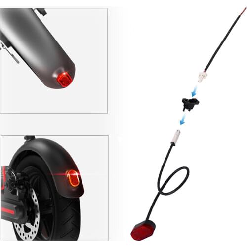 Electric Scooter Brake Rear Tail Light for XIAOMI Mijia M365 Pro Taillight Safety Battery Line fix buckle Foldable Resistant